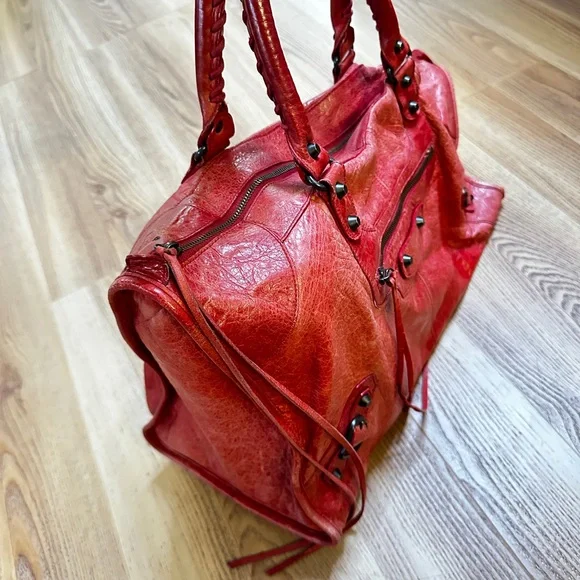 Balenciaga Red Leather Women's Bag - Picture 4 of 6
